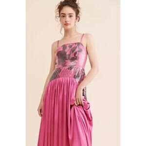 Anthropologie Hutch Glow Sequin Floral Maxi Dress 8